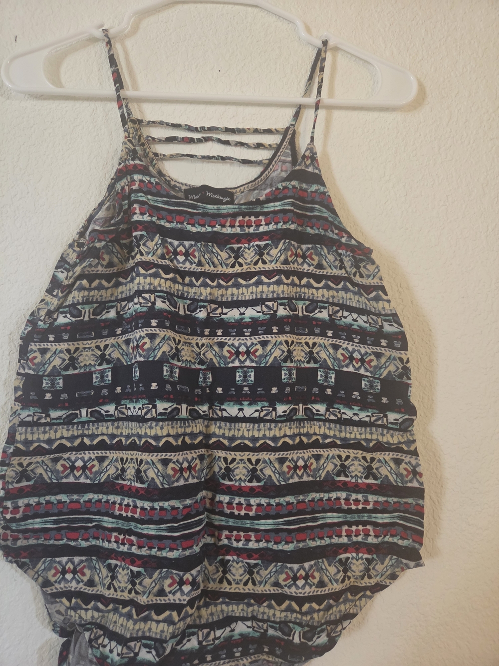 Mason+Mackenzie Multicolor Tribal Strappy Camisole - Navy, Teal, Red, Cream
